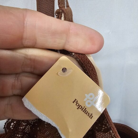 NWT Popilush Brown Babydoll Y2k Jumpsuit Halter Lingerie Fairy Wide Leg L - Picture 10 of 12